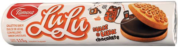 Imagen de Galletas Famosa Lulu Dulce de Leche y Chocolate 115 gr