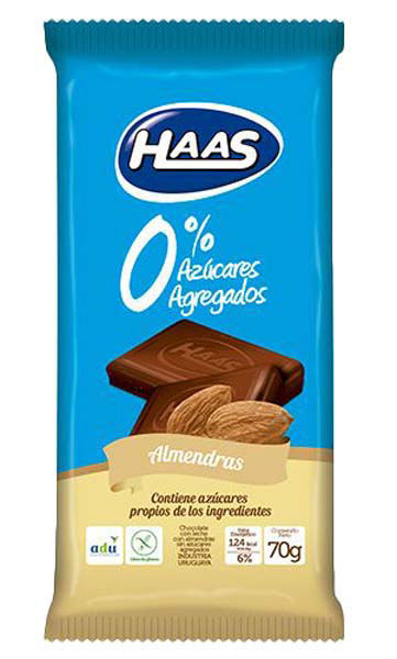 Imagen de Tableta Chocolate Hass Almendras 0% Azucar 70 gr