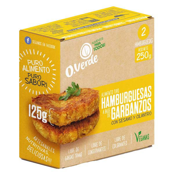 Imagen de Hamburguesas Oro Verde de Garbanzo Cesamo y Cilantro X2