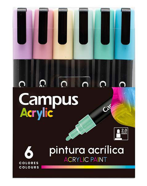 Imagen de Marcadores Campus Acrylic Caja x 6 Colos