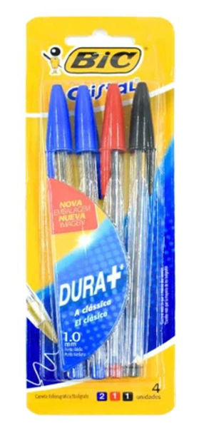 Imagen de Boligrafo Bic Cristal X4 2az-1ro-1ne