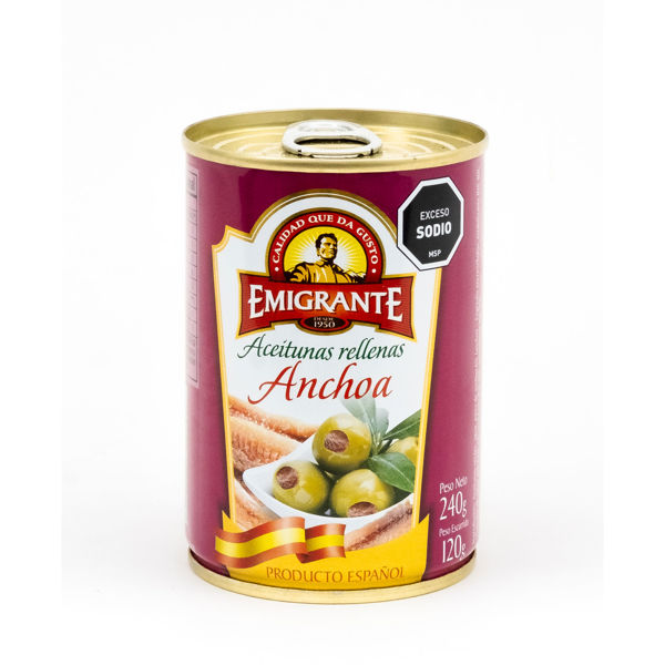 Imagen de Aceituna Emigrante Rellena Anchoas Lata 240 gr