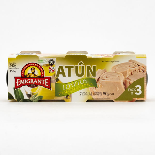 Imagen de Atun Emigrante Lomitos En Aceite de Oliva 3x80 gr