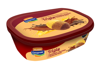 Imagen de Helado Conaprole Triple Sambayon Dulce de Leche y Chocolate 1l