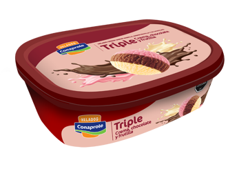 Imagen de Helado Conaprole Triple Crema Chocolate y Frutilla 1 l
