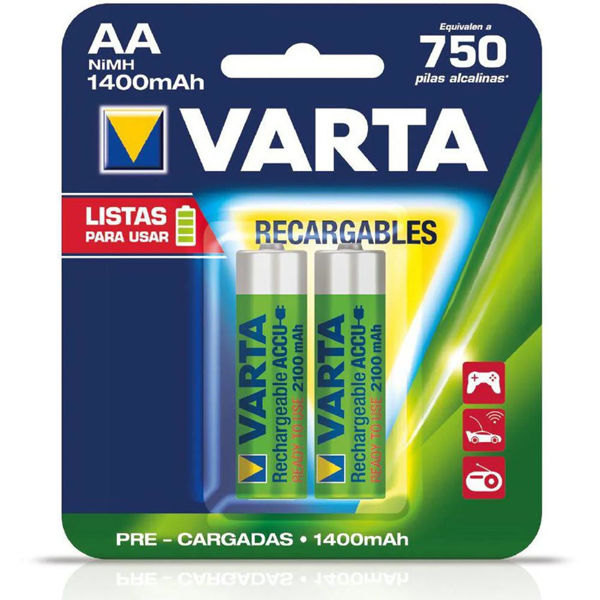 Imagen de Pilas x 2 Aa Rec 1400 Varta