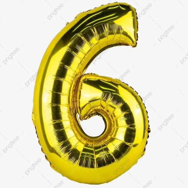Imagen de Globo 16" Dorado Numero 6