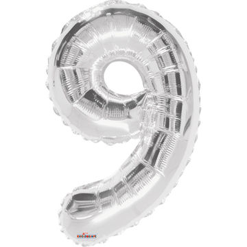 Imagen de Globo 16" Plateado Numero 9